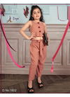 Peach Colour Western Look imported Fabric 2 Piece Kids Wear Collection 1602